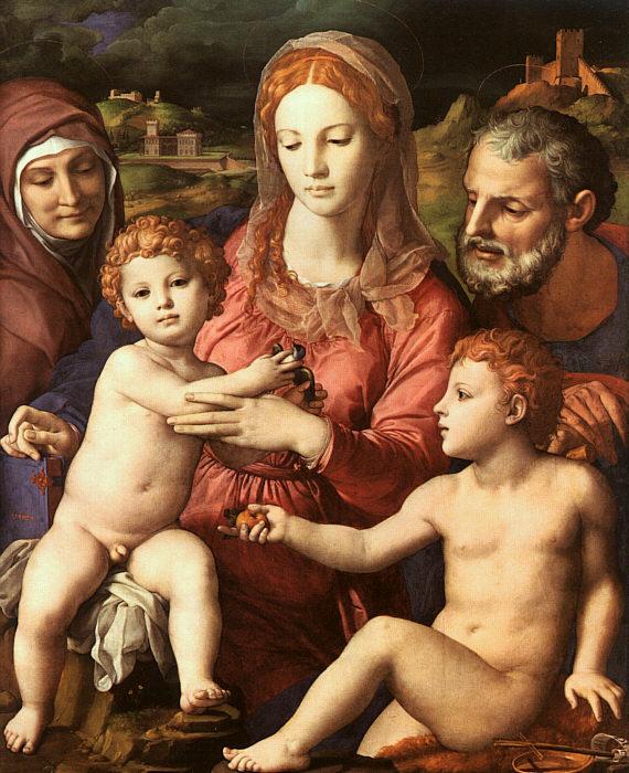 Agnolo Bronzino Holy Family with St.Anne and the Infant St.John oil painting picture